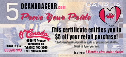 O'Canada Gear $5 coupon