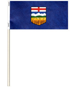 Alberta paper flag on pole