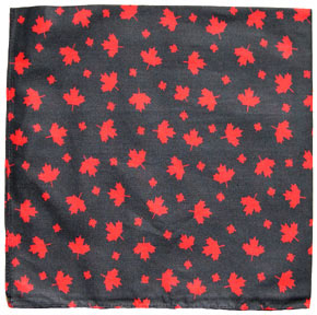 Canada Maple Leaf Bandana in black with red maple leaves