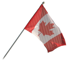 Canadian outdoor flag and wall-mount pole kit