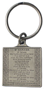 O'Canada Keychain with the National Anthem on the back