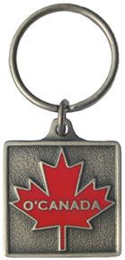 O'Canada Keychain with large maple leaf on the front