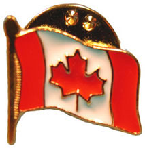 Gold Canadian Flag Lapel Pin