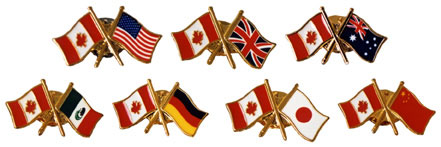 Unity Lapel Pin (Canada + another country's flag)