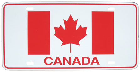 Canada License Plate (plastic with Canadian flag)