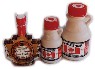 Canadian Maple Syrup (glass and plastic bottles)