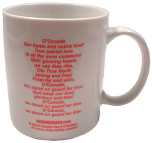 O'Canada Coffee Mug (ceramic with Canadian National Anthem)
