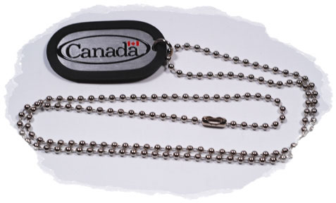 Canada Dog Tag Necklace with chain