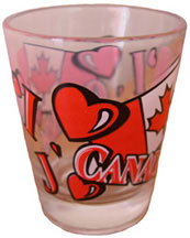 'I Love Canada' (English & French) shotglass