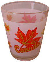 Canada maple leaves shotglass (white)