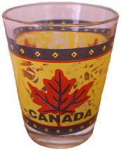 Canada maple leaves shotglass (yellow)