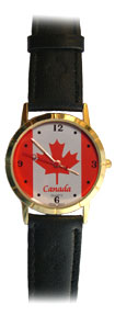 Ladies Gold Canada Watch (flag)