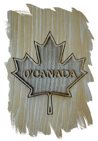 Engraved maple leaf on the front base of each Wedge